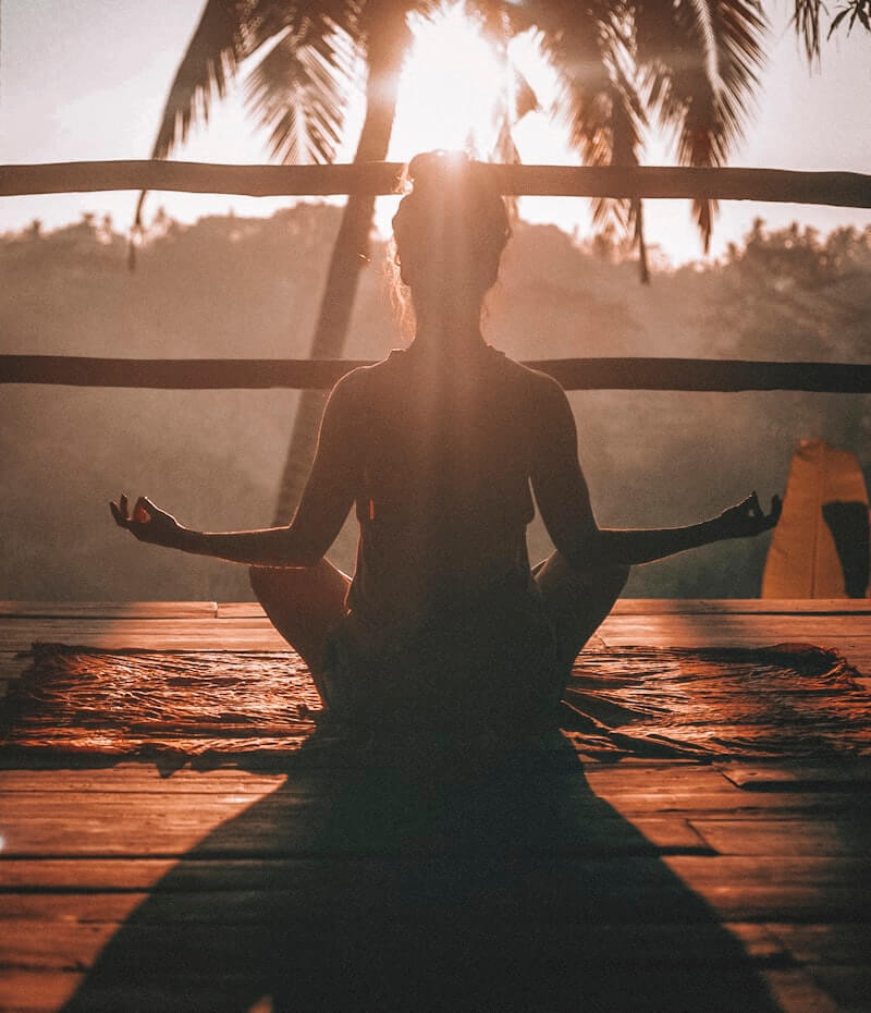 Woman in a peaceful wellness setting